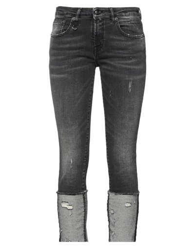 R13 Cropped And Distressed Skinny Fit Jeans In Black