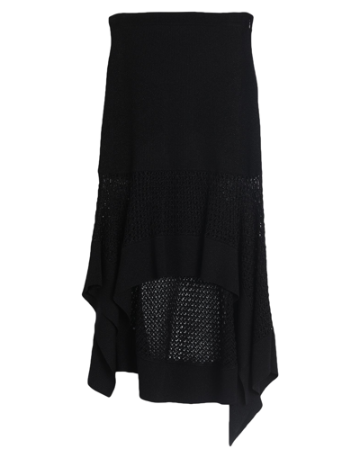 Shop Alexander Mcqueen Woman Midi Skirt Black Size L Viscose, Polyamide, Metallic Fiber, Polyester, Elast