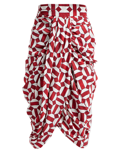 Shop Isabel Marant Woman Midi Skirt Red Size 4 Silk, Elastane
