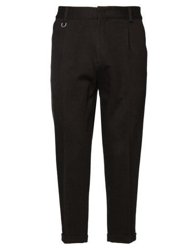 Shop Paolo Pecora Man Pants Dark Brown Size 36 Viscose, Polyamide, Elastane