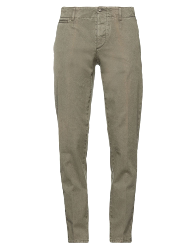 Shop Piatto Man Pants Military Green Size 38 Cotton, Polyurethane