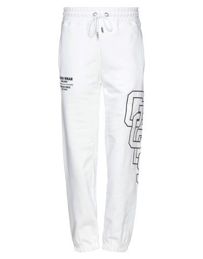 Shop Gcds Man Pants White Size Xl Cotton