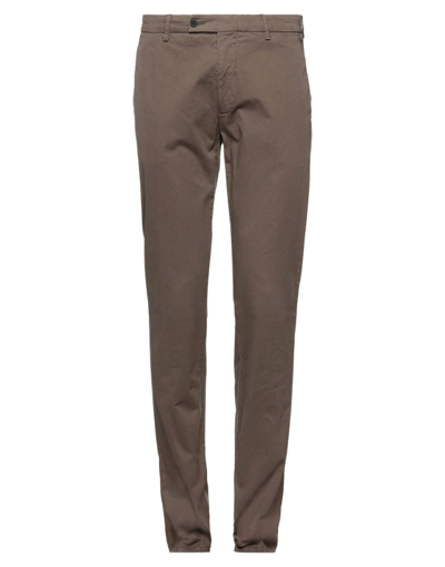 Shop Berwich Man Pants Brown Size 40 Cotton, Elastane