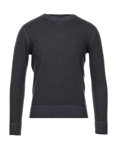 Shop Kangra Cashmere Kangra Man Sweater Steel Grey Size 46 Merino Wool