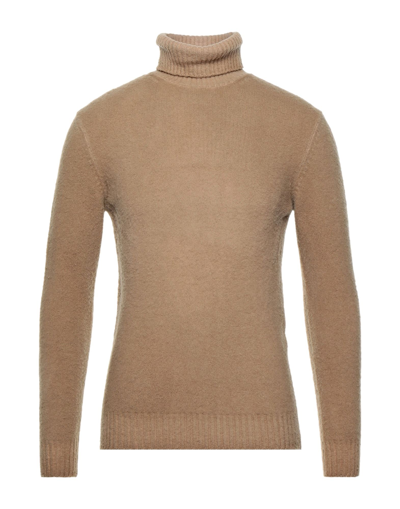 Shop Altea Man Turtleneck Camel Size Xs Virgin Wool In Beige