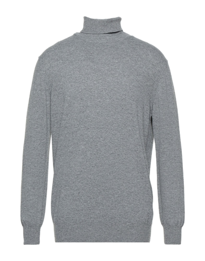 Shop Giulio Corsari Man Turtleneck Grey Size 3xl Wool, Viscose, Polyamide, Cashmere