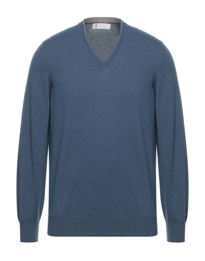 Shop Brunello Cucinelli Sweaters In Slate Blue