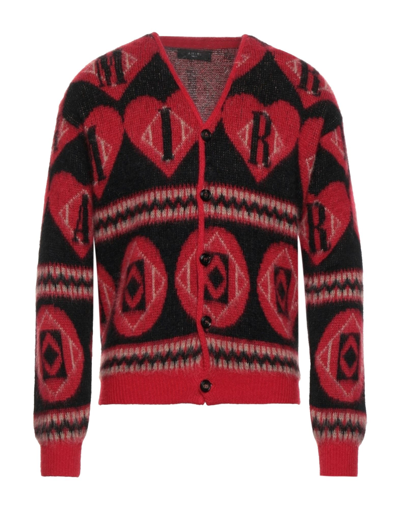 Shop Amiri Man Cardigan Red Size M Mohair Wool, Polyamide, Alpaca Wool, Wool