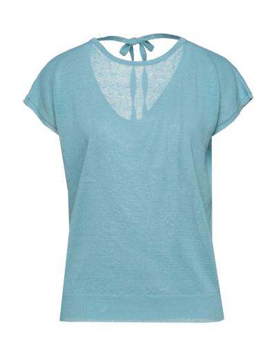 Shop Accuà By Psr Woman Sweater Sky Blue Size 8 Linen, Cotton