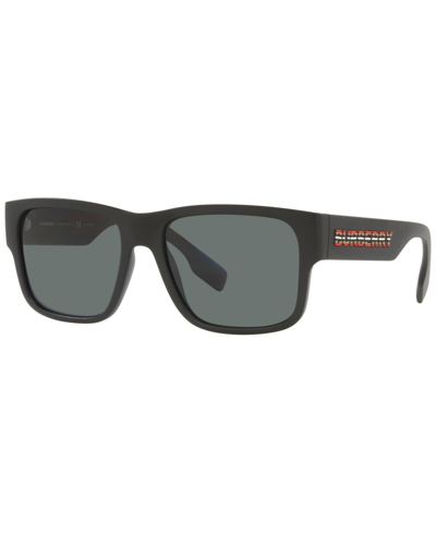 Shop Burberry Men's Polarized Sunglasses, Be4358 Knight 57 In Black