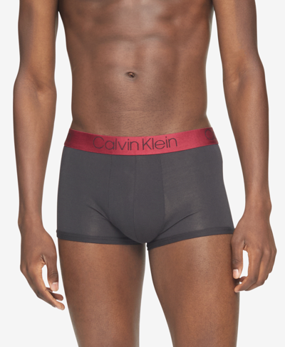 Shop Calvin Klein Men's Ultra-soft Modal Trunks In Charcoal