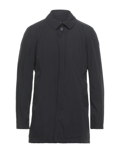 Shop Adhoc Man Overcoat Black Size 38 Polyamide, Elastane