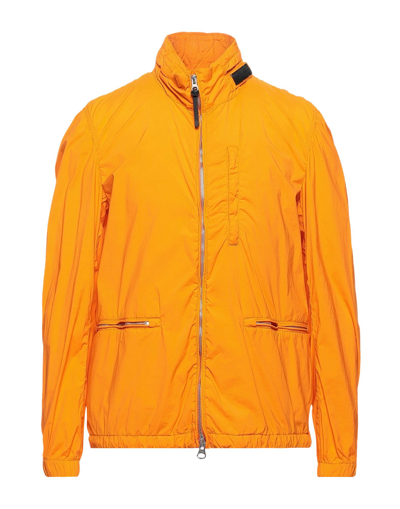 Shop Woolrich Man Jacket Orange Size M Polyamide