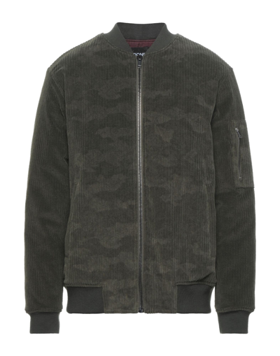 Shop Dondup Man Jacket Military Green Size 44 Cotton, Elastane, Virgin Wool, Acrylic, Polyamide