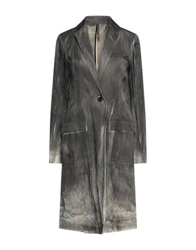 Shop Pierantonio Gaspari Overcoats In Steel Grey