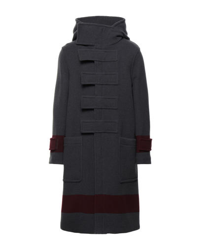 Shop Burberry Man Coat Lead Size 42 Virgin Wool In Grey