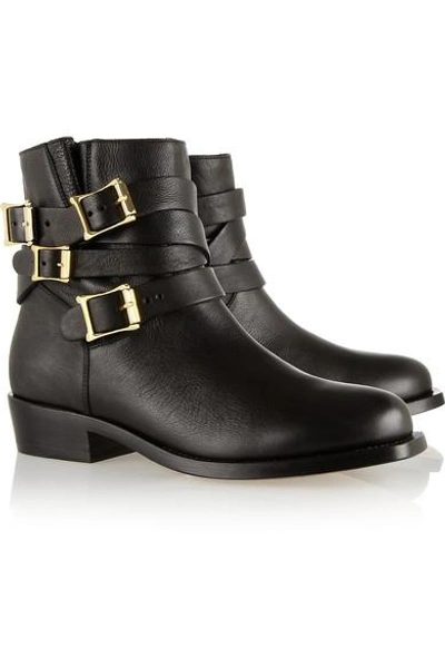 Shop Rupert Sanderson Parnassus Leather Biker Boots In Black