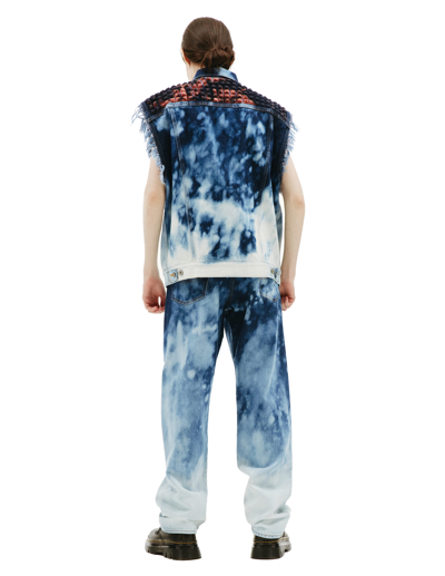 Shop Doublet Recycle Punk Denim Vest In Blue