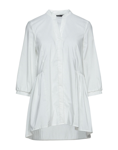 Shop Vero Moda Vmclara 3/4 Long Shirt Noos Woman Shirt Light Grey Size S Cotton, Polyester