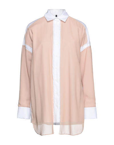 Shop Pierantonio Gaspari Woman Shirt Camel Size 8 Cotton, Polyamide, Elastane, Polyester In Beige