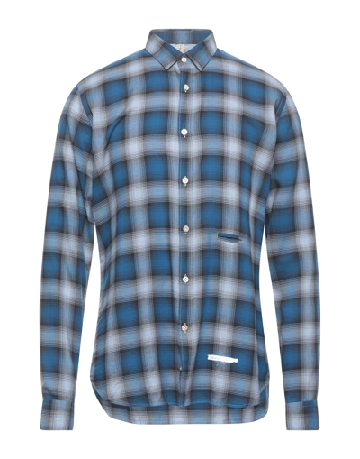 Shop Dnl Man Shirt Blue Size 15 ¾ Cotton, Tencel, Polyamide