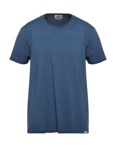 Shop Brooksfield Man T-shirt Midnight Blue Size 44 Cotton