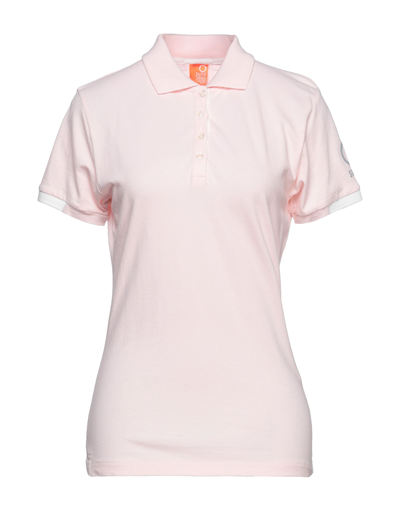 Shop Suns Woman Polo Shirt Light Pink Size S Cotton, Elastane
