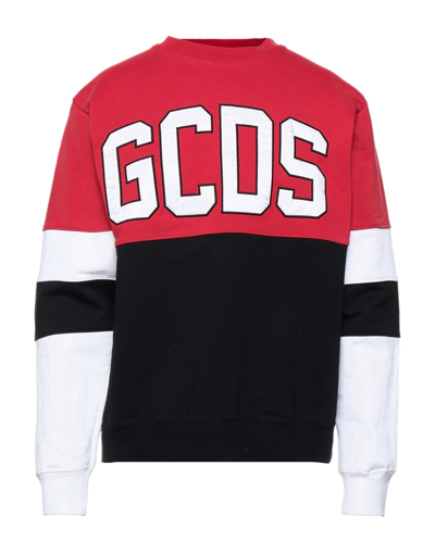 Shop Gcds Man Sweatshirt Red Size Xl Cotton