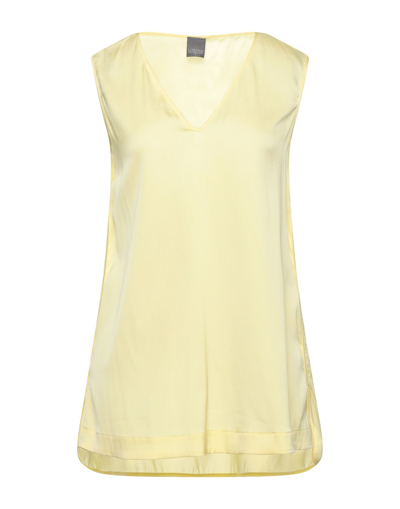 Shop Lorena Antoniazzi Woman Top Light Yellow Size 10 Silk, Elastane