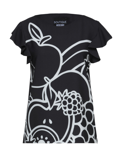 Shop Boutique Moschino Woman Top Black Size 8 Polyester, Elastane