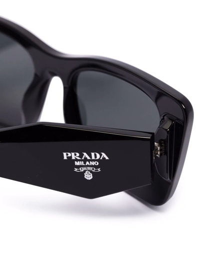 Prada Oversized Rectangular-frame Sunglasses In Schwarz