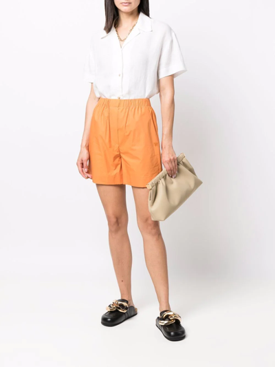 Shop Nanushka Elasticated-waist Cotton Shorts In Orange