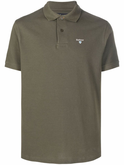 Barbour Embroidered Logo Polo Sports In Green