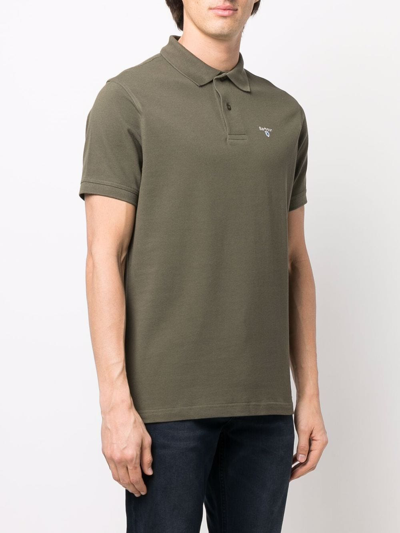 Barbour Embroidered Logo Polo Sports In Green