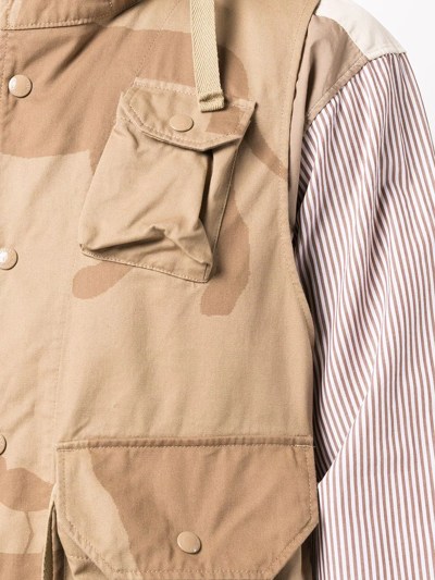 Engineered Garments Field Animal-print Gilet In Brown