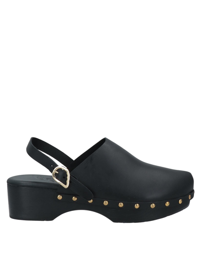 Ancient Greek Sandals Leather Clog With Studs Detail In Black