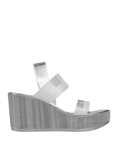 Shop Carlo Pazolini Woman Sandals Light Grey Size 8 Textile Fibers