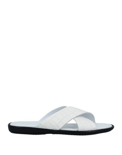 Shop Doucal's Man Sandals White Size 9 Soft Leather