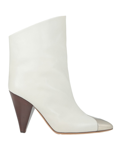 Shop Isabel Marant Woman Ankle Boots Ivory Size 8 Calfskin In White