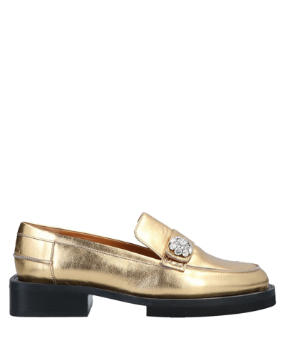 Shop Ganni Woman Loafers Gold Size 11 Soft Leather
