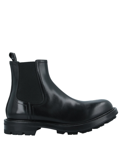 Shop Alexander Mcqueen Man Ankle Boots Black Size 8 Soft Leather