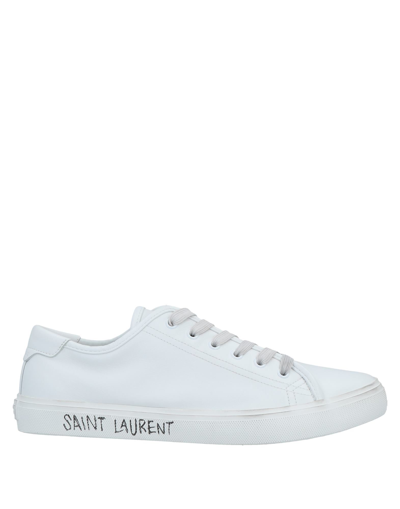 Shop Saint Laurent Man Sneakers White Size 7.5 Soft Leather