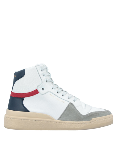 Shop Saint Laurent Man Sneakers White Size 10.5 Textile Fibers, Soft Leather