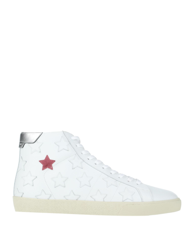 Shop Saint Laurent Man Sneakers White Size 6 Soft Leather