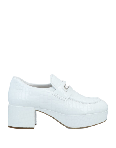 Shop Miu Miu Loafers In White