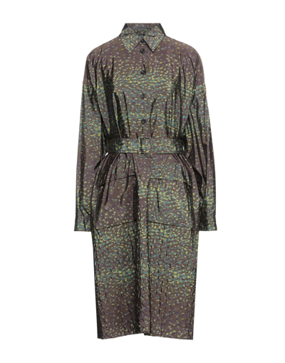 Shop Santoni Edited By Marco Zanini Woman Midi Dress Military Green Size 4 Polyester, Silk
