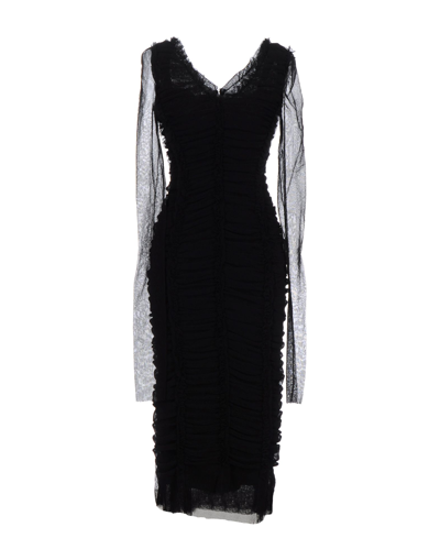 Shop Dolce & Gabbana Woman Midi Dress Black Size 0 Cotton, Polyamide, Elastane