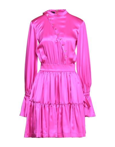 Shop Rochas Woman Mini Dress Fuchsia Size 6 Silk In Pink