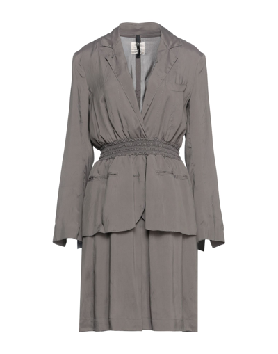 Shop Santoni Edited By Marco Zanini Woman Mini Dress Lead Size 6 Viscose, Silk In Grey