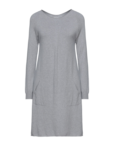 Shop Cashmere Company Woman Mini Dress Grey Size 12 Wool, Cashmere, Nylon, Elastane